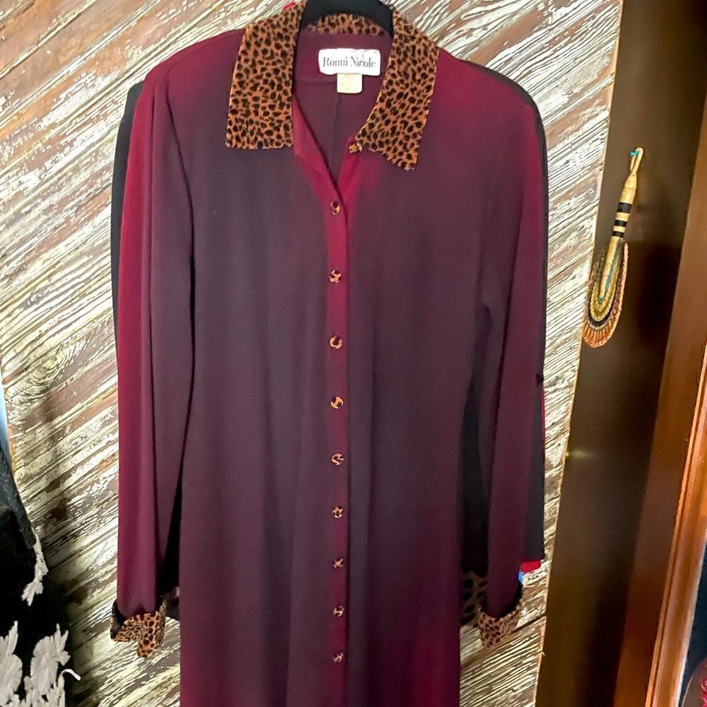 Ronni Nicole Vintage 1960’s leopard shirt dress